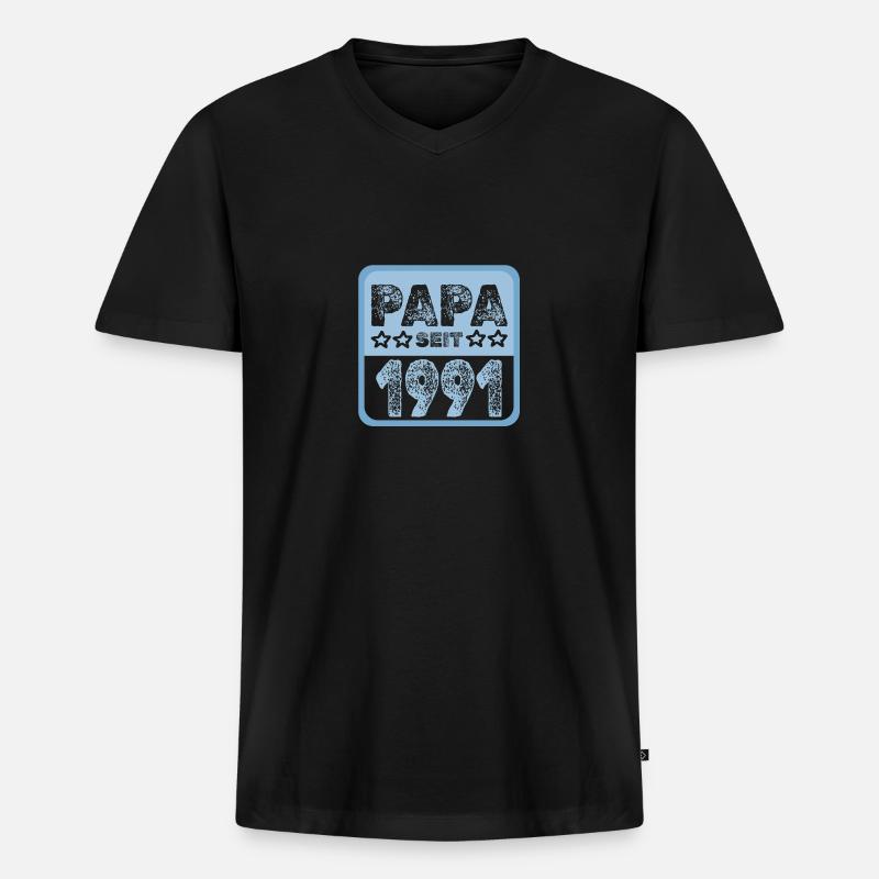 seit 1991 - Männer Premium Bio T-Shirt mit V-Ausschnitt - Schwarz