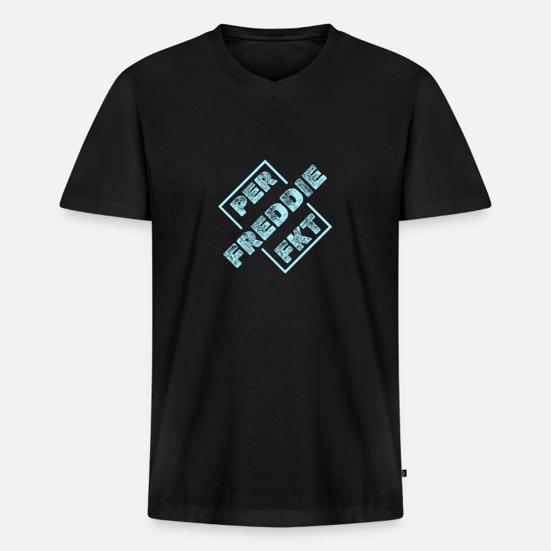 Freddie Freddie - Männer Premium Bio T-Shirt mit V-Ausschnitt - Schwarz