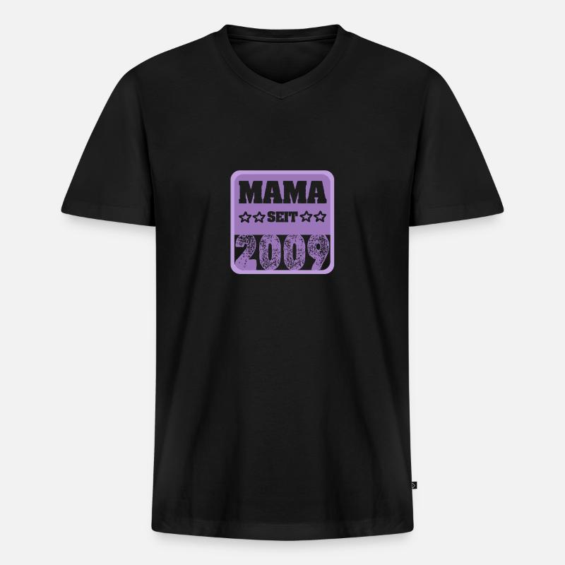 Mutti 2009 - Männer Premium Bio T-Shirt mit V-Ausschnitt - Schwarz