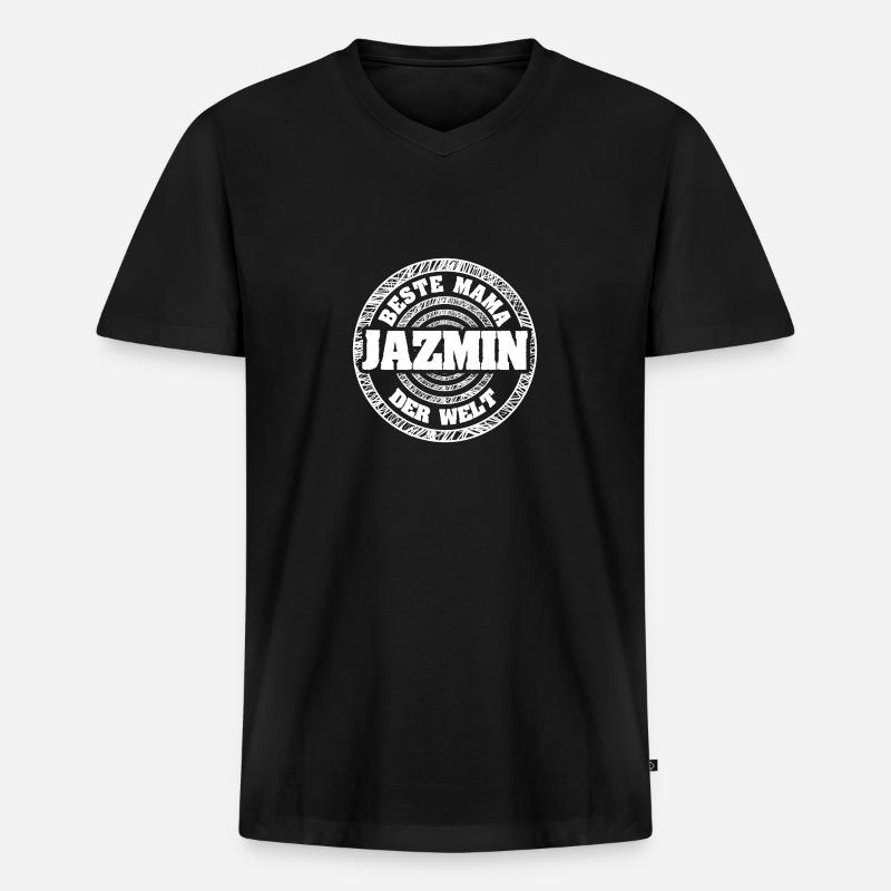 Mutter Jazmin - Männer Premium Bio T-Shirt mit V-Ausschnitt - Schwarz