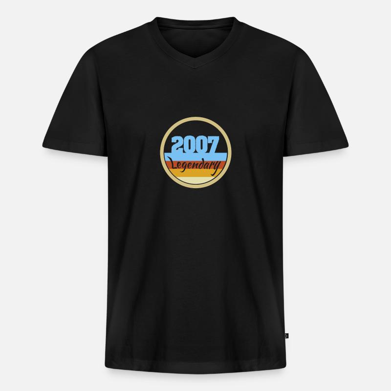 2007 - Männer Premium Bio T-Shirt mit V-Ausschnitt - Schwarz
