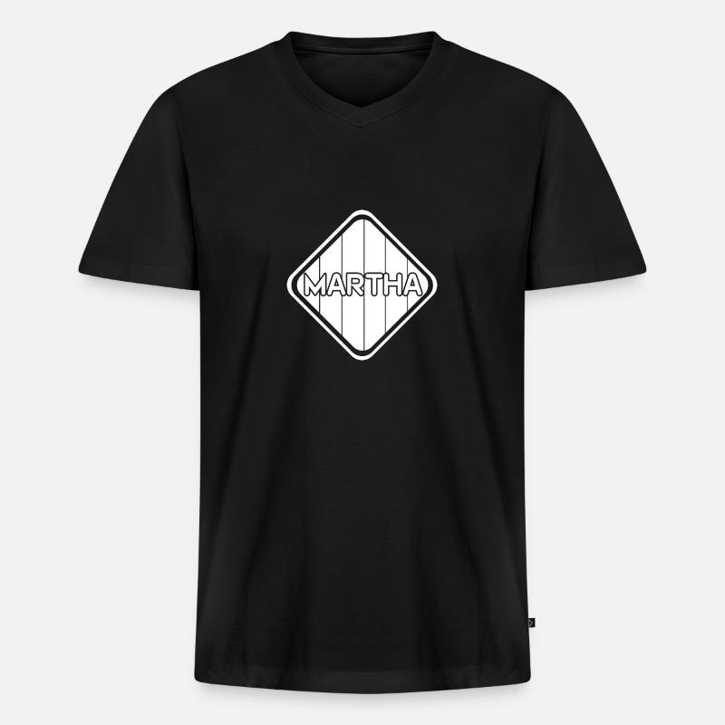 Mädchen Martha - Männer Premium Bio T-Shirt mit V-Ausschnitt - Schwarz