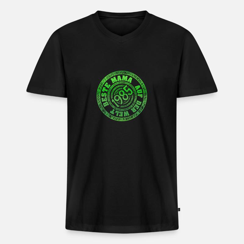mutti 1985 - Männer Premium Bio T-Shirt mit V-Ausschnitt - Schwarz