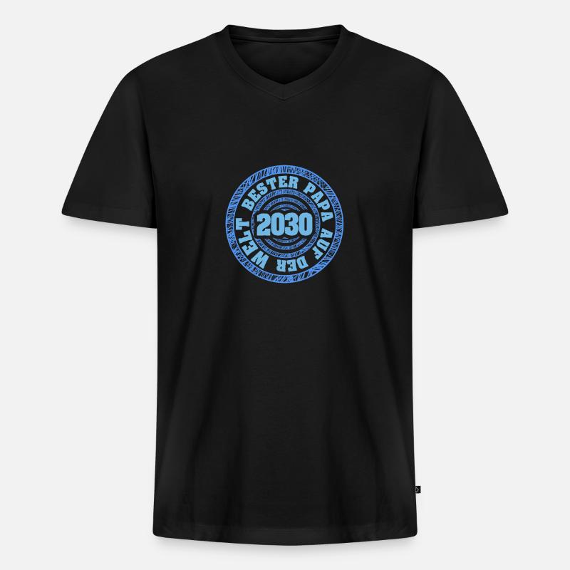 Bester 2030 - Männer Premium Bio T-Shirt mit V-Ausschnitt - Schwarz