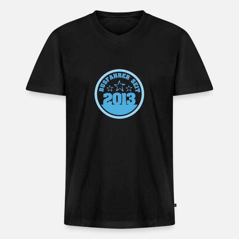 Busfahrer 2013 - Männer Premium Bio T-Shirt mit V-Ausschnitt - Schwarz