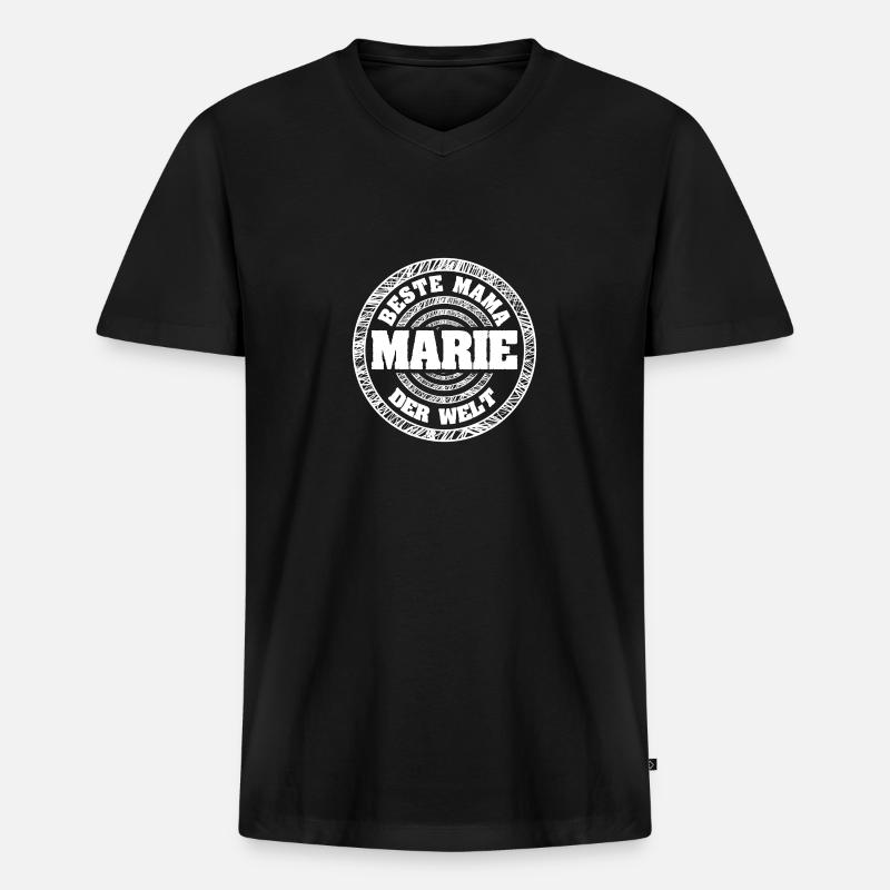 Marie als Mutter - Männer Premium Bio T-Shirt mit V-Ausschnitt - Schwarz