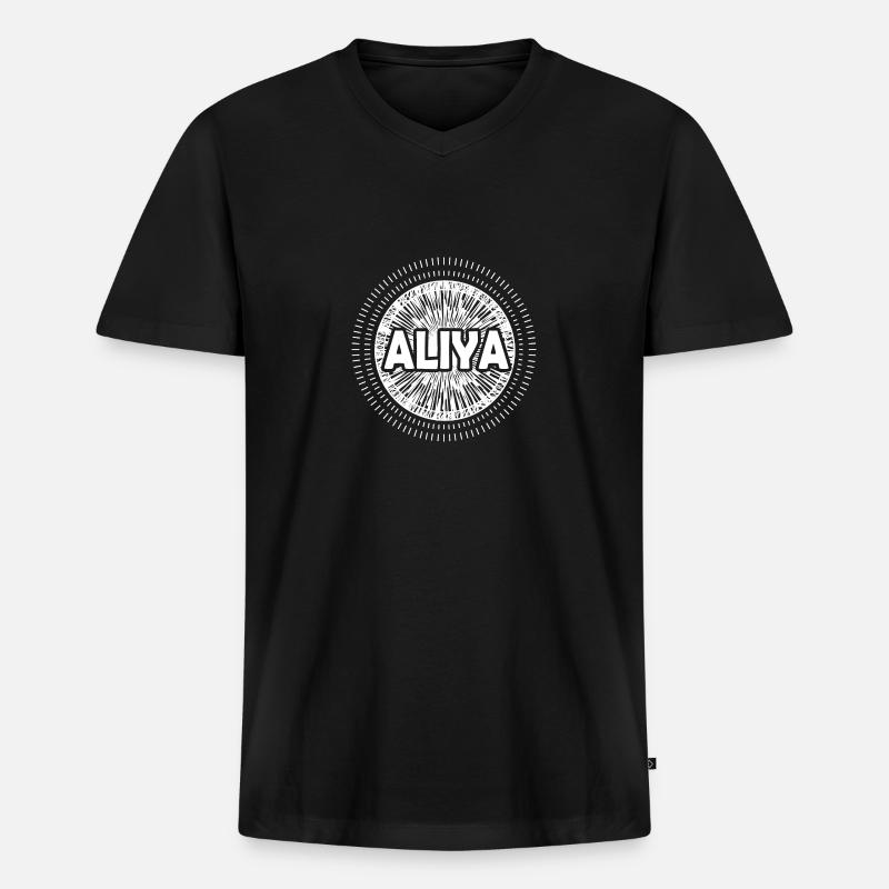 Geschenkidee Aliya - Männer Premium Bio T-Shirt mit V-Ausschnitt - Schwarz