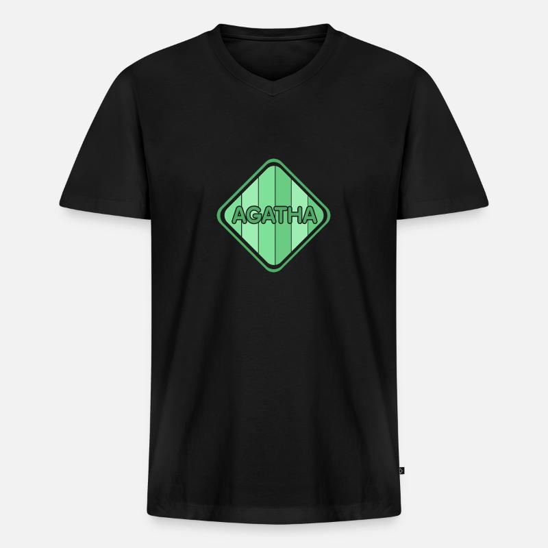 Mädchen Agatha - Männer Premium Bio T-Shirt mit V-Ausschnitt - Schwarz
