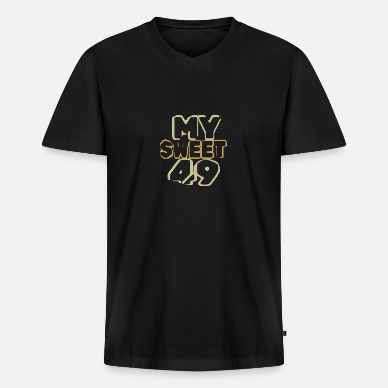 49 - Männer Premium Bio T-Shirt mit V-Ausschnitt - Schwarz
