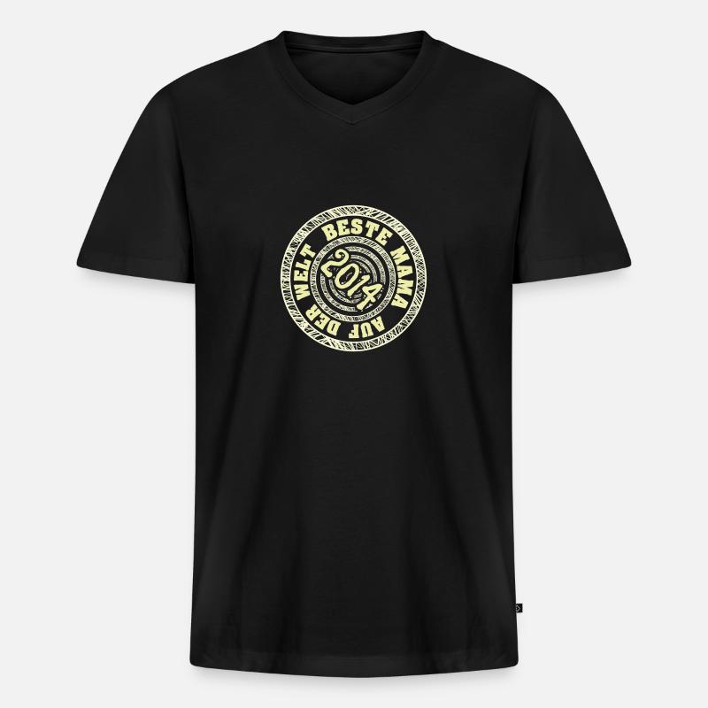 Mama 2014 - Männer Premium Bio T-Shirt mit V-Ausschnitt - Schwarz