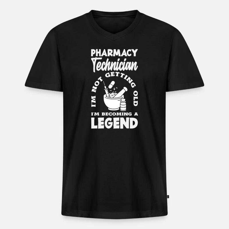 Apotheker Pharmazeutisch-technischer - Männer Premium Bio T-Shirt mit V-Ausschnitt - Schwarz