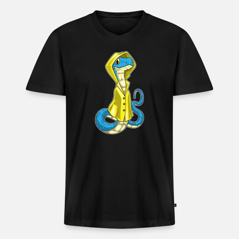 Schlange Regenjacke - Männer Premium Bio T-Shirt mit V-Ausschnitt - Schwarz