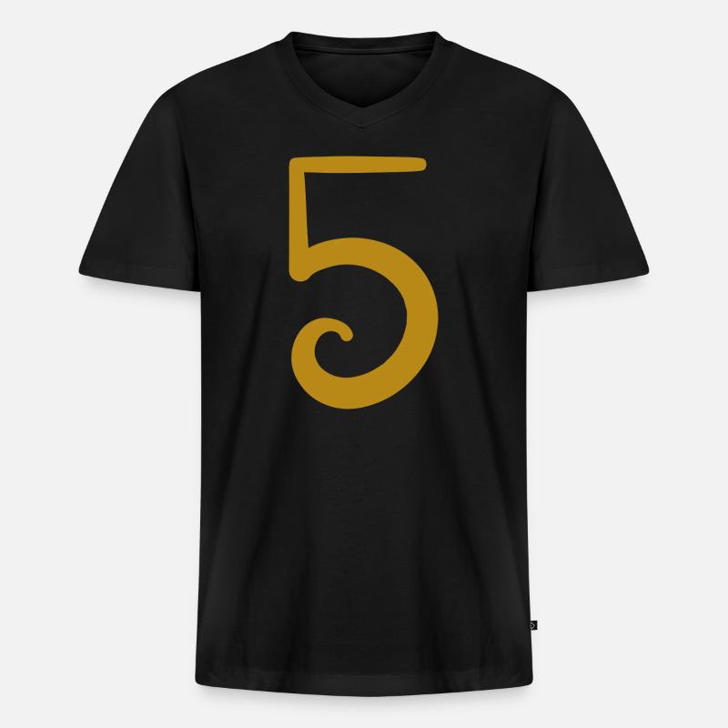 5 - Männer Premium Bio T-Shirt mit V-Ausschnitt - Schwarz