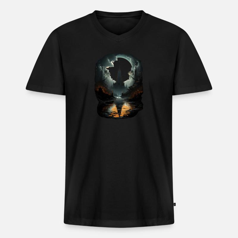 Gothic - Männer Premium Bio T-Shirt mit V-Ausschnitt - Schwarz