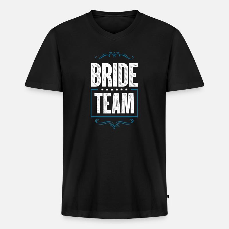Bride Crew - Männer Premium Bio T-Shirt mit V-Ausschnitt - Schwarz