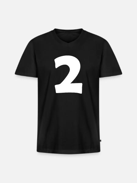 2 - Men's Premium Organic T-shirt with V-neck - black