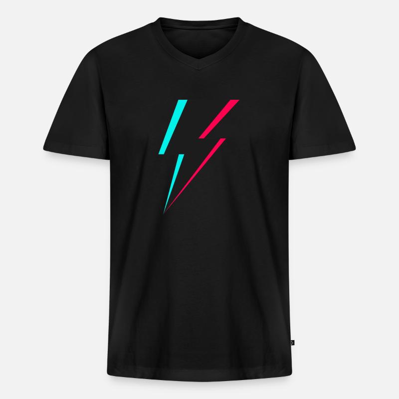 Blitz Logo - Männer Premium Bio T-Shirt mit V-Ausschnitt - Schwarz