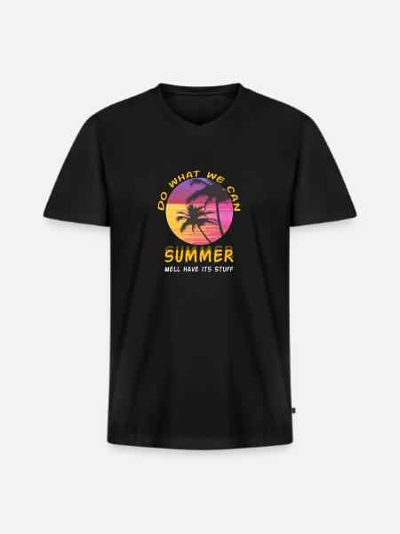 Summer shirt - Männer Premium Bio T-Shirt mit V-Ausschnitt - Schwarz