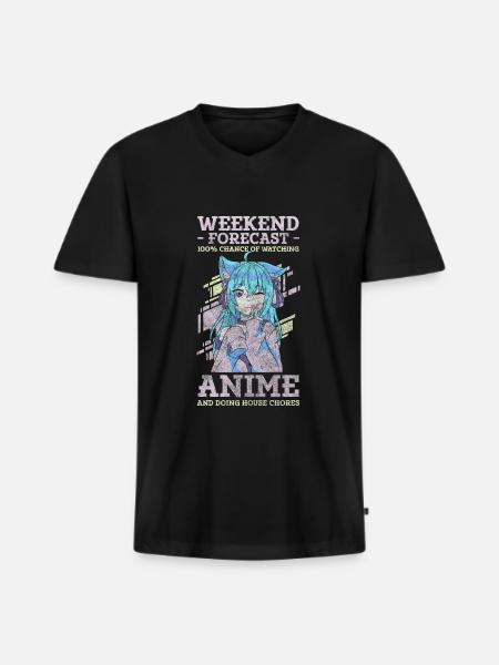Anime Convention Senpai Otaku - Men's Premium Organic T-shirt with V-neck - black