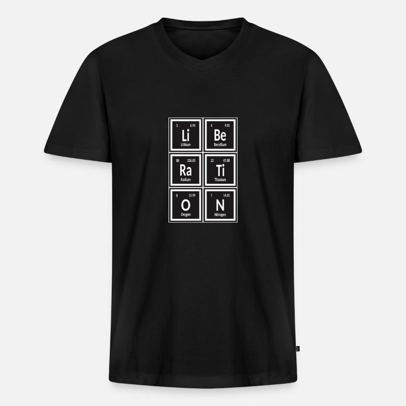 Befreiung - Periodensystem der Elemente - Männer Premium Bio T-Shirt mit V-Ausschnitt - Schwarz