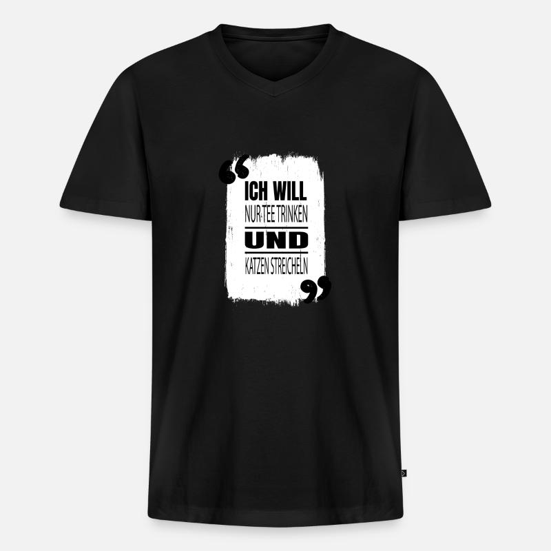 tier statement argentina geschenk miezekatze - Männer Premium Bio T-Shirt mit V-Ausschnitt - Schwarz
