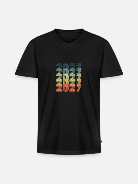 Year 2027 - Men's Premium Organic T-shirt with V-neck - black