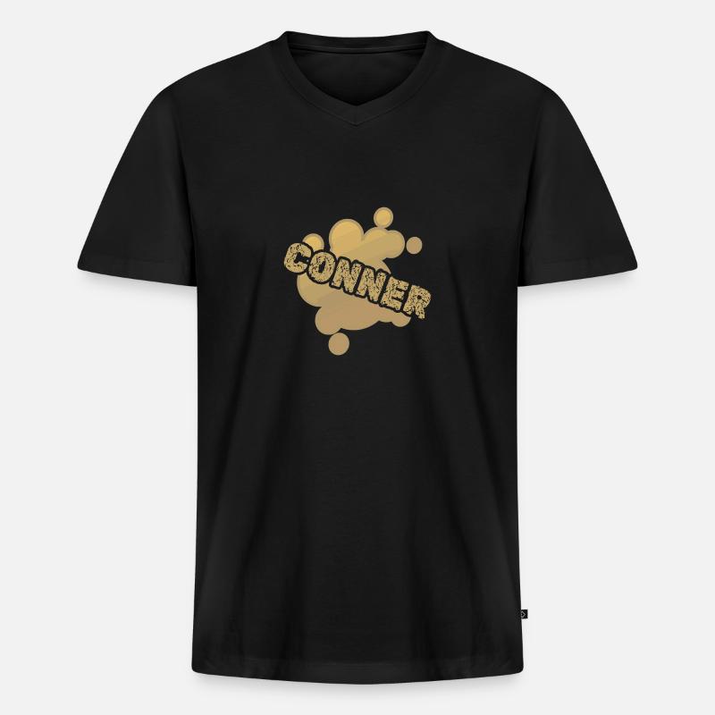 Vorname Conner - Männer Premium Bio T-Shirt mit V-Ausschnitt - Schwarz
