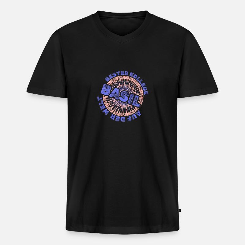 Mitarbeiter Basil - Männer Premium Bio T-Shirt mit V-Ausschnitt - Schwarz