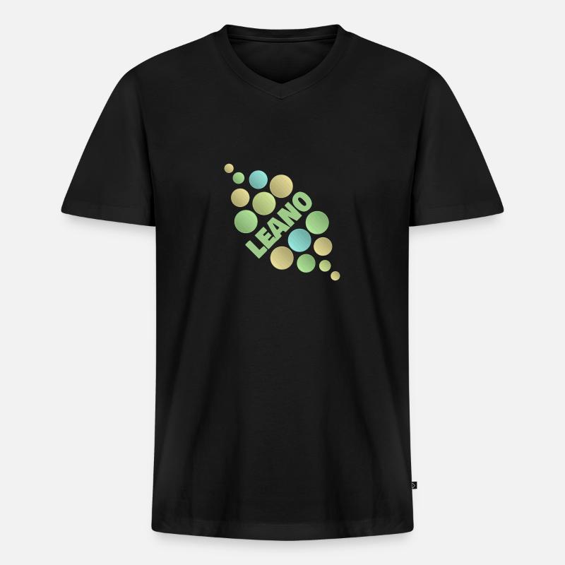 Geschenkidee Leano - Männer Premium Bio T-Shirt mit V-Ausschnitt - Schwarz