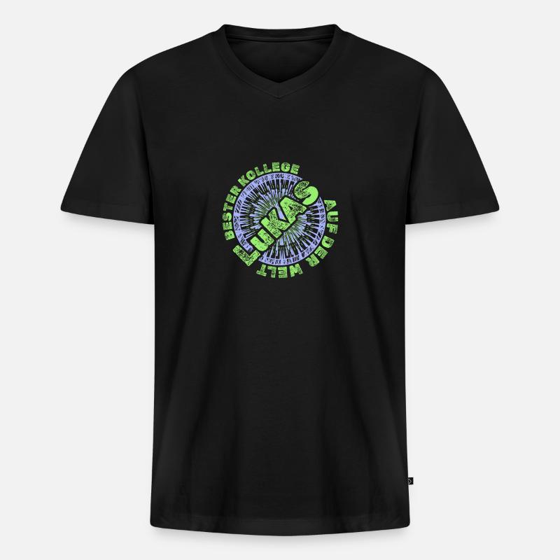 Chef Lukas - Männer Premium Bio T-Shirt mit V-Ausschnitt - Schwarz