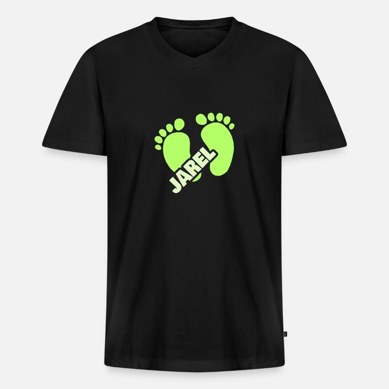 Jarel - Männer Premium Bio T-Shirt mit V-Ausschnitt - Schwarz