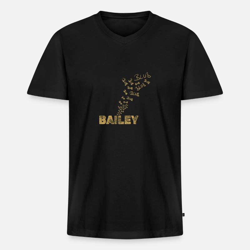 Bailey als Boot - Männer Premium Bio T-Shirt mit V-Ausschnitt - Schwarz