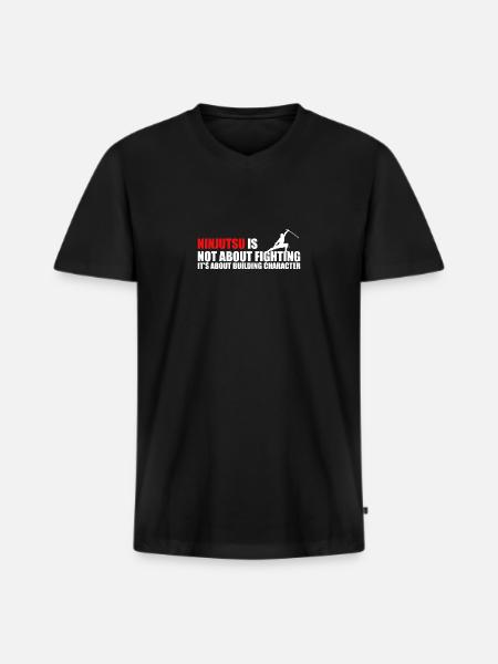 Ninjutsu - Men's Premium Organic T-shirt with V-neck - black