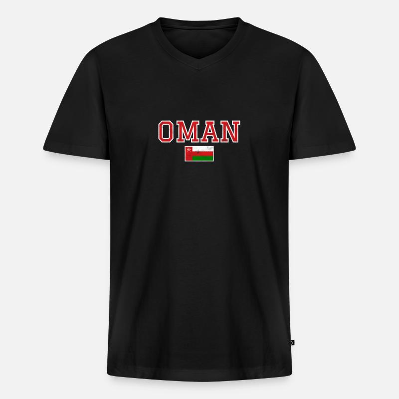 Oman - Männer Premium Bio T-Shirt mit V-Ausschnitt - Schwarz