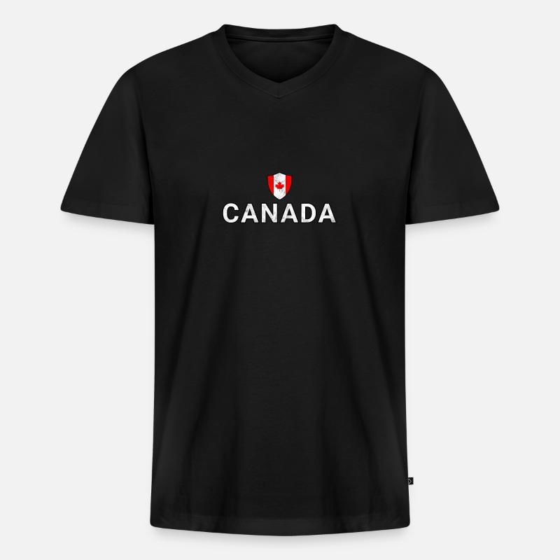 Kanada - Männer Premium Bio T-Shirt mit V-Ausschnitt - Schwarz
