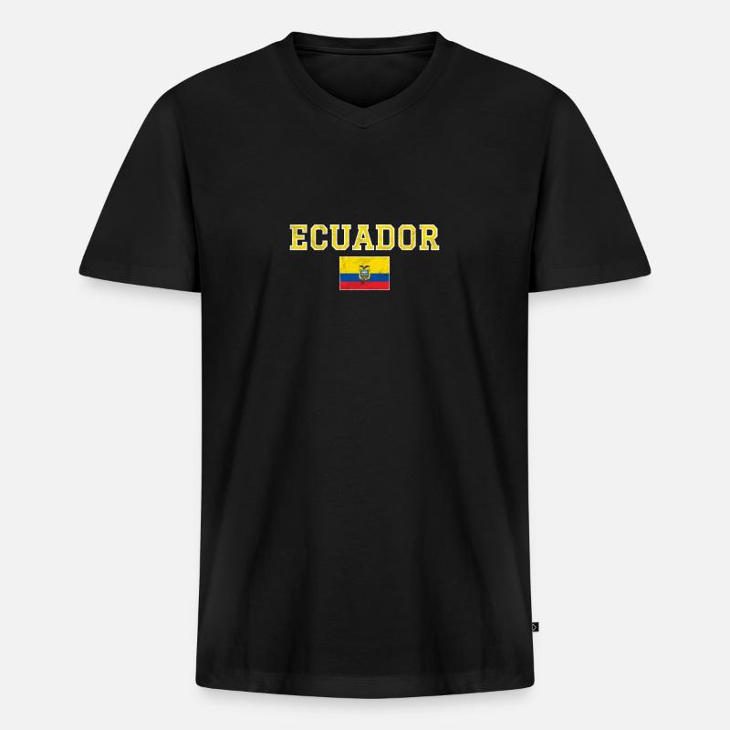 Ecuador - Männer Premium Bio T-Shirt mit V-Ausschnitt - Schwarz