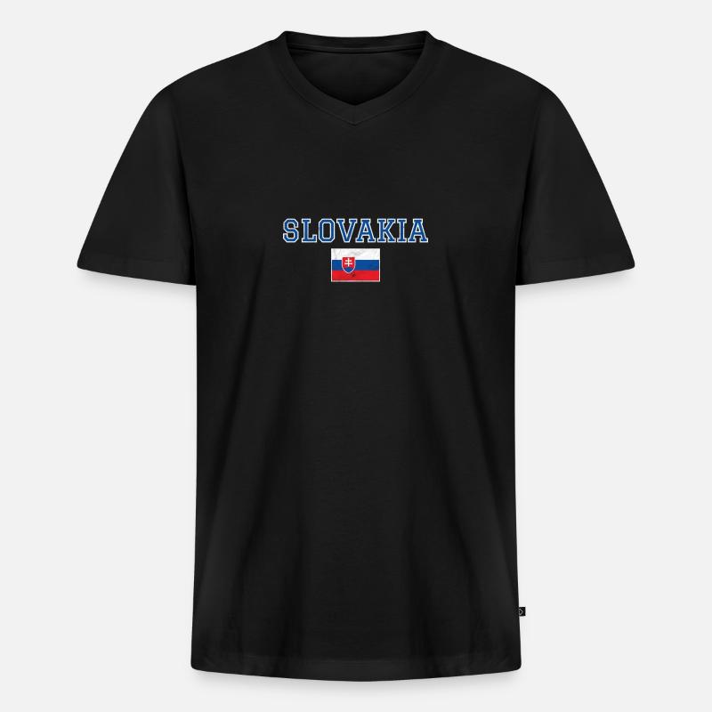Slowakei - Männer Premium Bio T-Shirt mit V-Ausschnitt - Schwarz