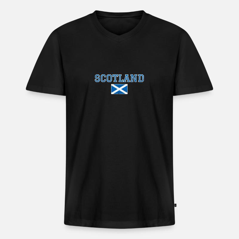 Schottland - Männer Premium Bio T-Shirt mit V-Ausschnitt - Schwarz