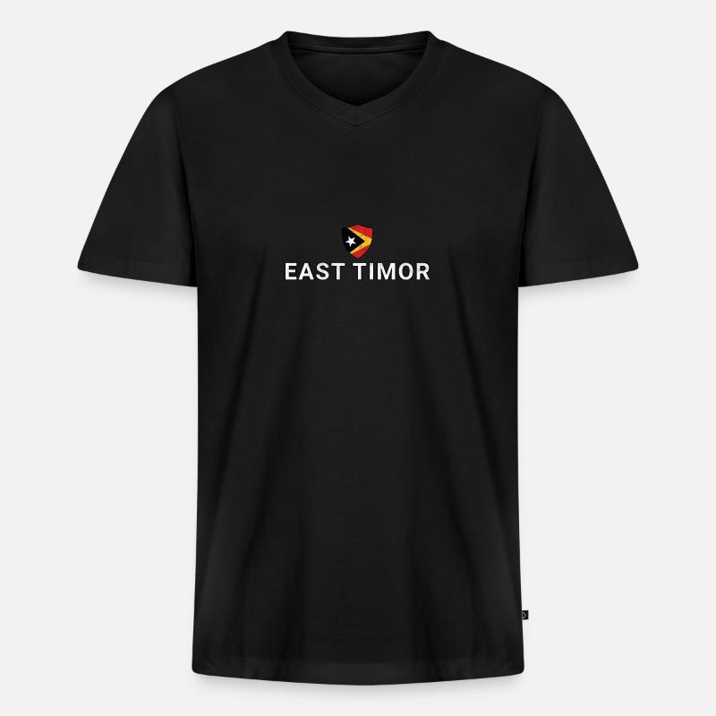 Osttimor - Männer Premium Bio T-Shirt mit V-Ausschnitt - Schwarz