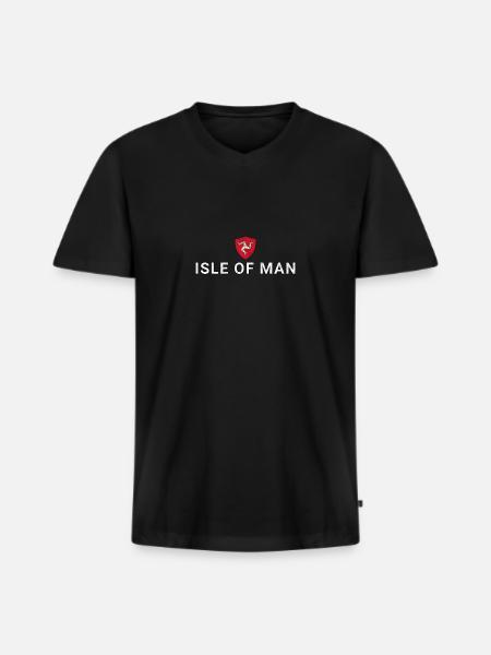 Isle Of Man - Men's Premium Organic T-shirt with V-neck - black