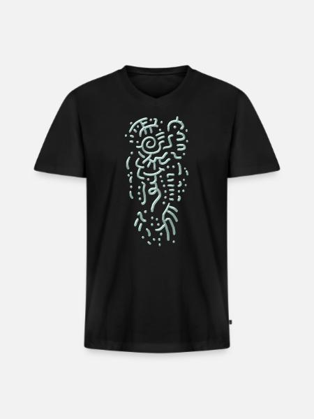 Gothic Flourish Pattern - Abstract - Men's Premium Organic T-shirt with V-neck - black