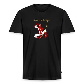 Alsace sauerkraut man - Men's Premium Organic T-shirt with V-neck - black - Front - Nico (187cm)