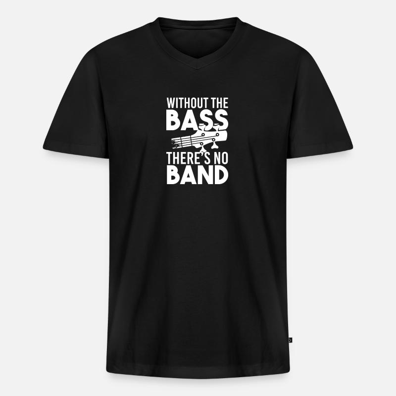 Gitarre - Männer Premium Bio T-Shirt mit V-Ausschnitt - Schwarz