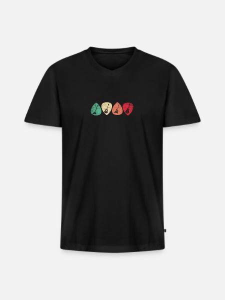 Guitariste guitariste - T-shirt encolure en V Premium bio Homme - noir