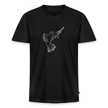 colibri - T-shirt encolure en V Premium bio Homme - noir - Devant - Nico (187cm)