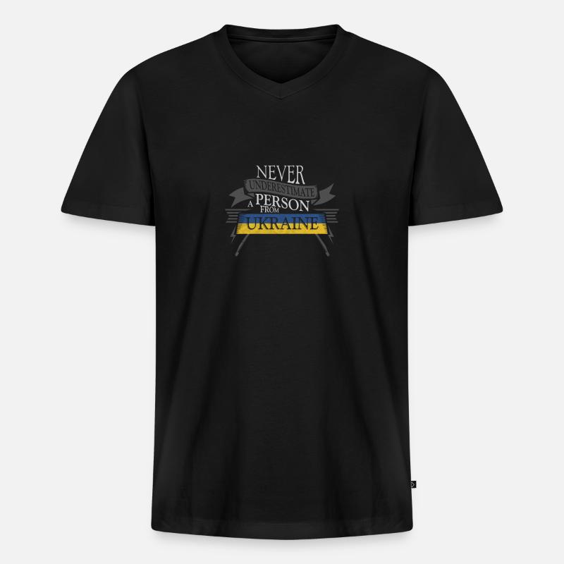 Ukraine - Männer Premium Bio T-Shirt mit V-Ausschnitt - Schwarz