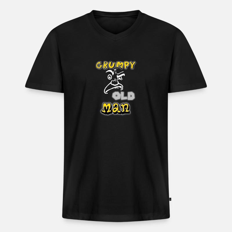 grumpy old man - Men's Premium Organic T-shirt with V-neck - black