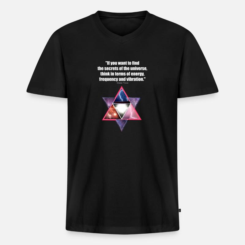 Merkaba - Männer Premium Bio T-Shirt mit V-Ausschnitt - Schwarz