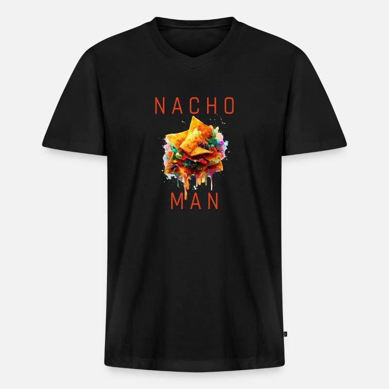 nacho man - Männer Premium Bio T-Shirt mit V-Ausschnitt - Schwarz