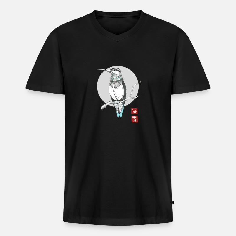 Eisvogel - Männer Premium Bio T-Shirt mit V-Ausschnitt - Schwarz